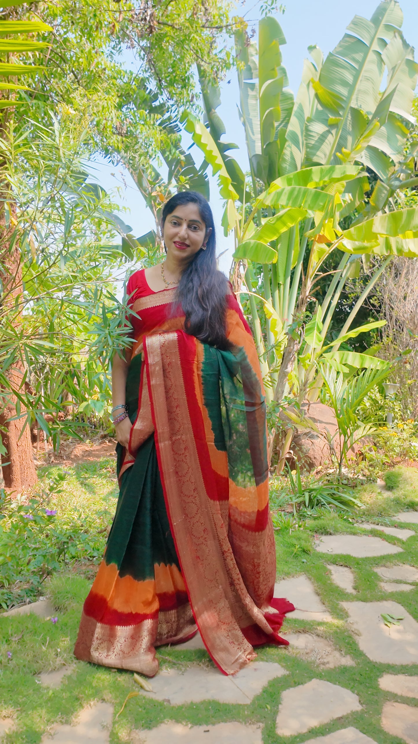 Dola Silk Saree with Kanchi Border