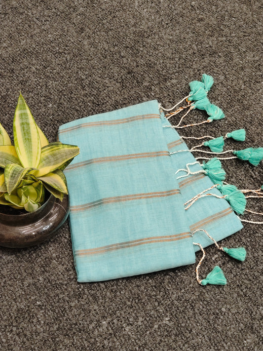 Pure Mulmul Cotton With Zari Saree