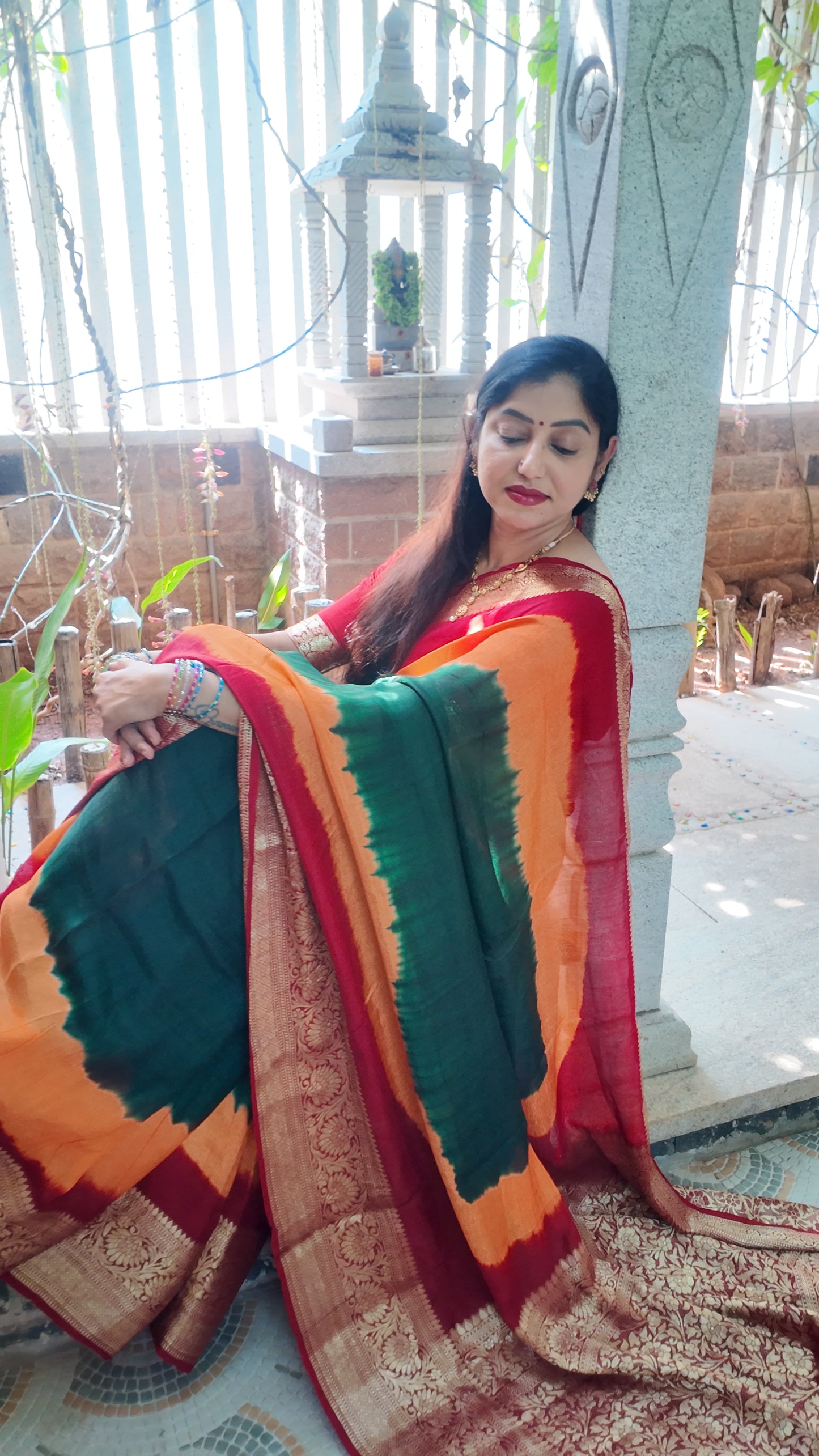 Dola Silk Saree with Kanchi Border