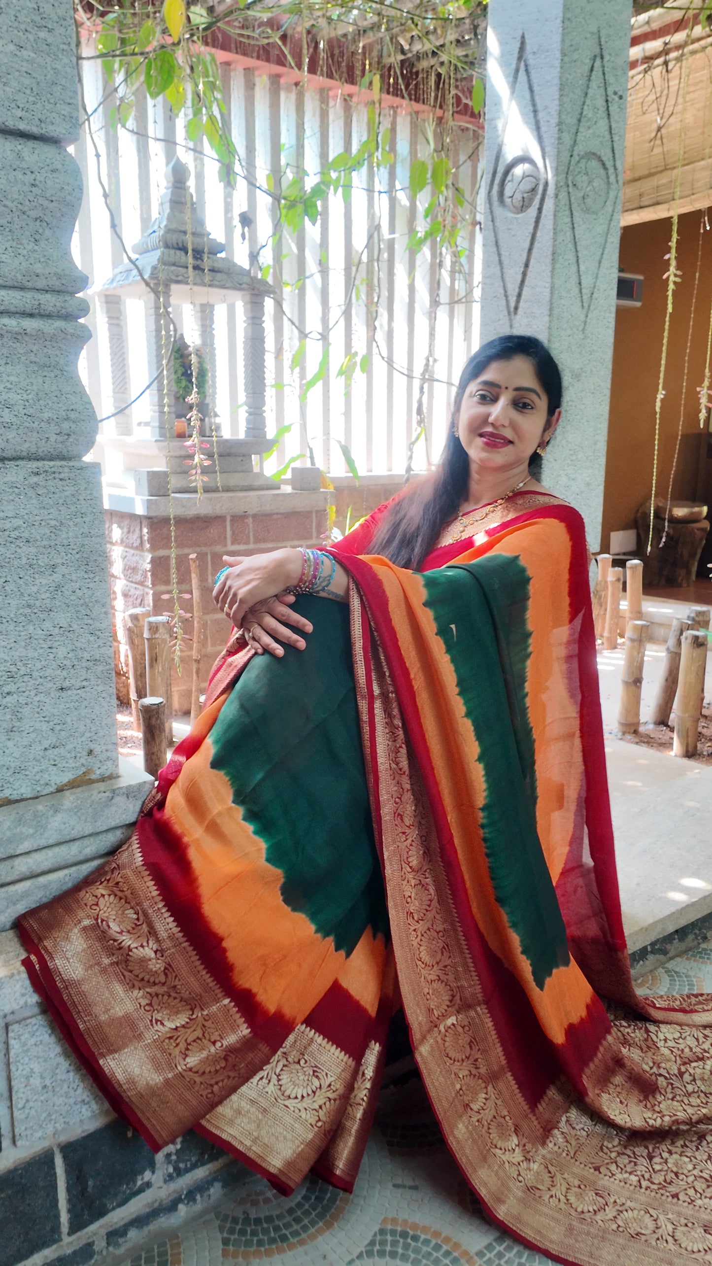 Dola Silk Saree with Kanchi Border