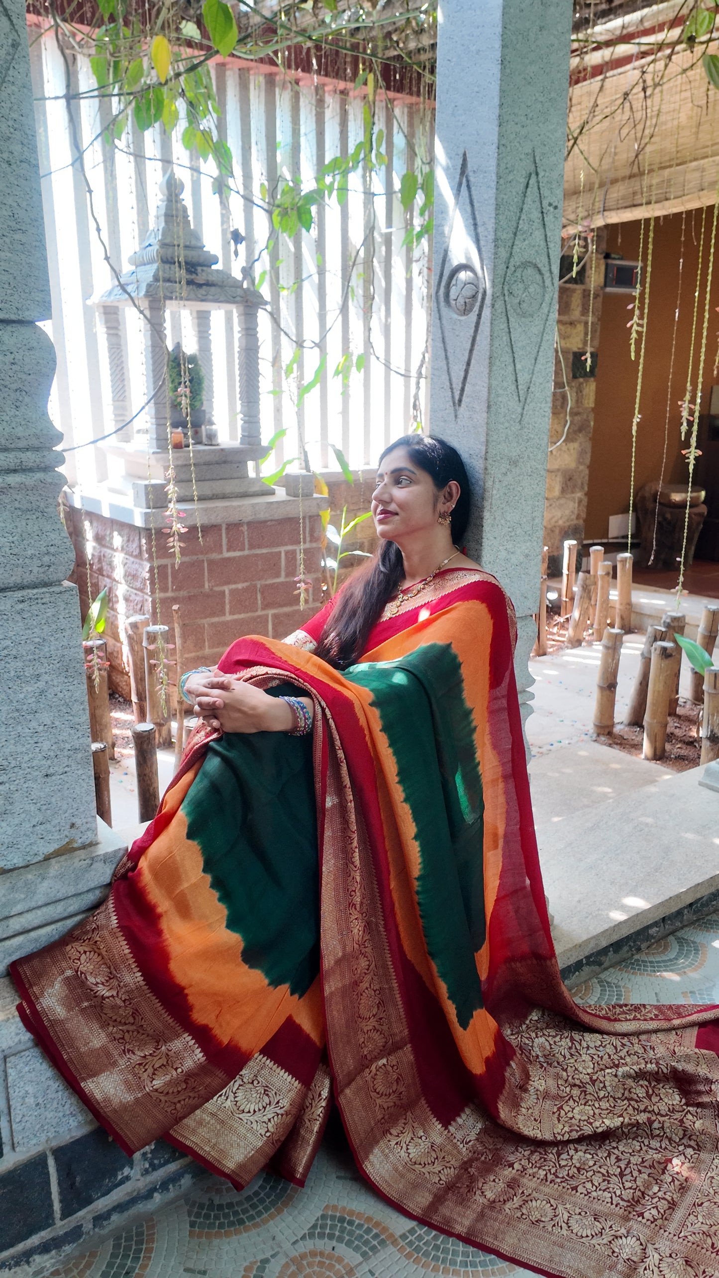 Dola Silk Saree with Kanchi Border